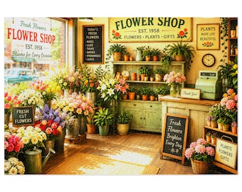 Vintage Blumen Laden Puzzle mit Dose | Blumenpuzzle | 500 & 1000tlg