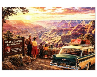 Grand Canyon Vintage Roadtrip Puzzle mit Dose | 500 & 1000tlg