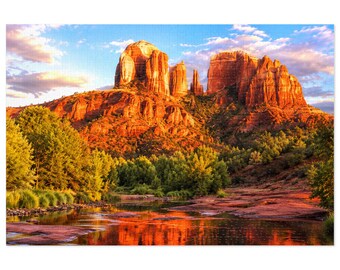 Sedona Red Rock Landscape Jigsaw Puzzle with Tin