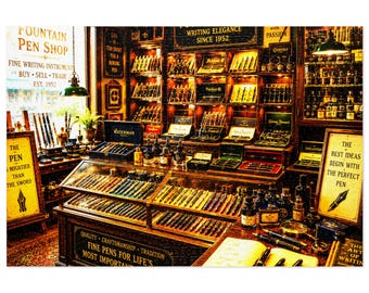 Vintage Luxury Fountain Pen Shop Jigsaw Puzzle with Tin | 500 & 1000 pc