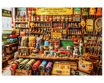 Vintage Outdoor Shop Illustration Puzzle | 500 & 1000tlg