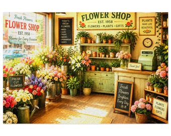 Vintage Flower Shop Jigsaw Puzzle with Tin | Floral Puzzle | 500 & 1000 pc