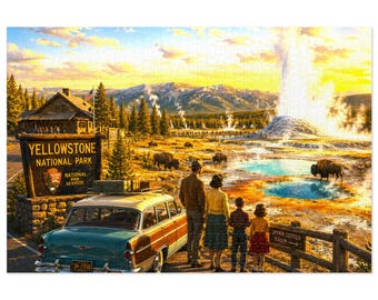 Yellowstone Nationalpark Familienszene Puzzle | 500 & 1000tlg
