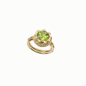 14K Yellow Gold Ring with Peridot