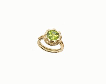 14K Yellow Gold Ring with Peridot