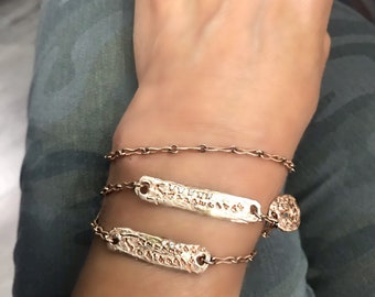 Wrap bracelet, ID bracelet. Anklet, bracelet, necklace all in one Today is My Day” 14k Rose Gold - Unique Handmade Jewelry