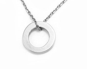 Handmade "Circle of Life" Women's Sterling Silver Necklace with 16" Chain