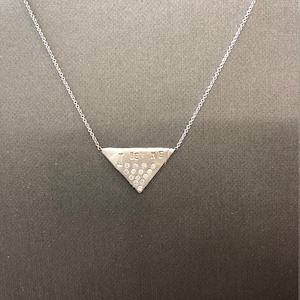 14K White  Gold Triangle Pendant  Necklace with Diamonds, Triangle Necklace, 14 Karat Gold Necklace, Triangle Necklace with Diamonds