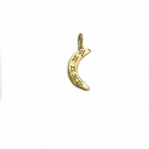 14 k yellow gold moon with diamonds
