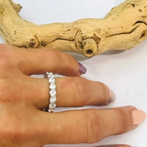 Platinum eternity band , diamond ring