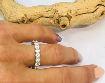 Platinum eternity band , diamond ring