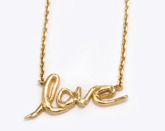 14K Yellow Gold "Love" Necklace