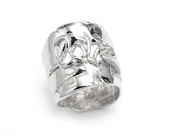 Women's Sterling Silver "Love" Inscribed Love Ring , Sterling Silver Ring ,  Unique Handmade Jewelry, Handmade Ring, Love Ring