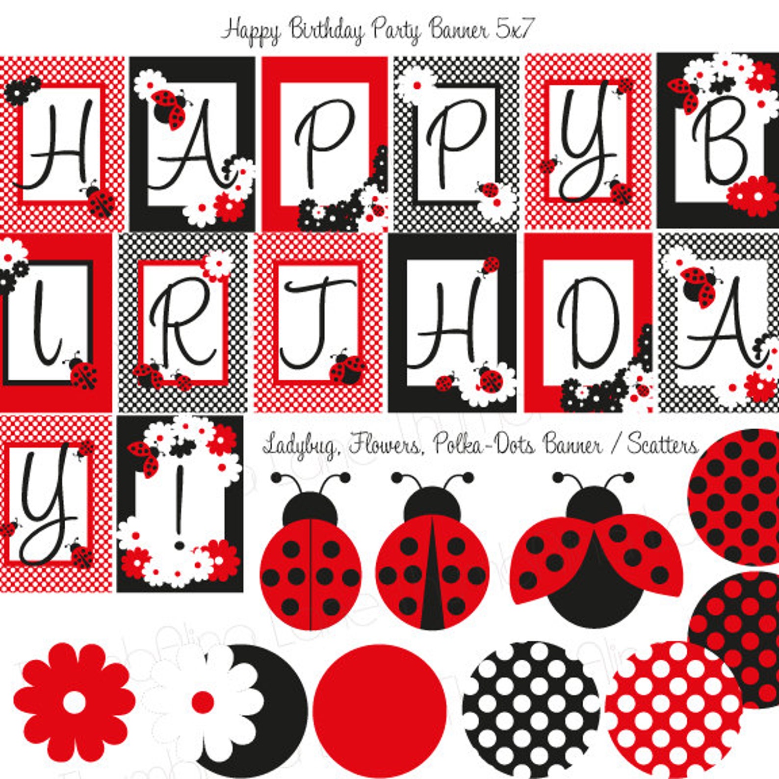 Ladybug Printable Party Kit, Happy Birthday, Instant Download - Etsy
