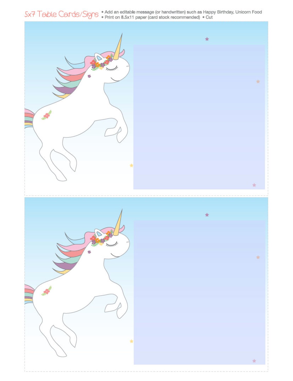 Unicorn Rainbow Printable Party Kit Instant Download - Etsy