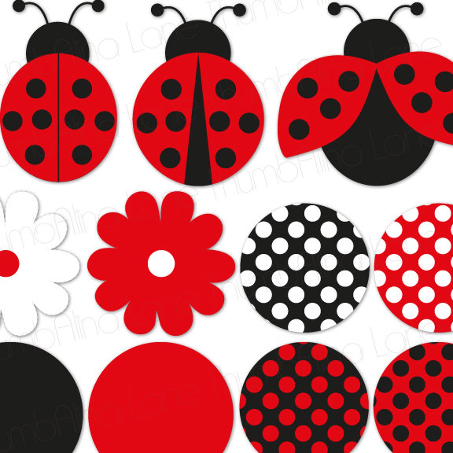 Ladybug Printable Party Banner &amp; Hanging Decorations Instant - Etsy