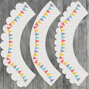 Carnival Circus Printable Cupcake Wrappers - Digital File, Printable, DIY, Instant Download