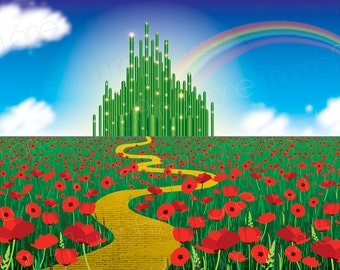 Printable Wizard of Oz Backdrop, Instant Download, 6ft x 4ft, Wizard of Oz Background, Banner, Party Prop, Photography Prop