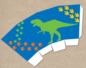 Dinosaur Printable Popcorn Boxes, Instant Download, DIY