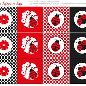 Ladybug Printable Cupcake Toppers Instant Download Digital | Etsy