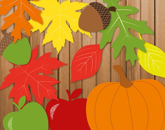 Fall Autumn Printable Party Banner Garland Hanging Decorations, Instant Download, Pumpkins, Leaves, Apples, Acorns, Thanksgiving, Halloween Il_570xn