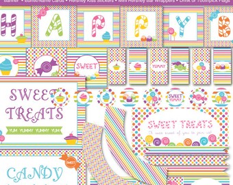 Sweet Shop Candy Land Printable Party Kit, Instant Download - Birthday Party - Digital File, PRINTABLE, D.I.Y.