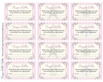 Vintage Parisian Printable Diaper Raffle Tickets & Sign, Instant Download - Paris, Digital File, PRINTABLE, D.I.Y.