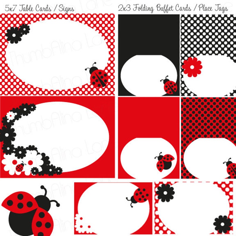 Ladybug Printable Party Kit, Happy Birthday, Instant Download image 4