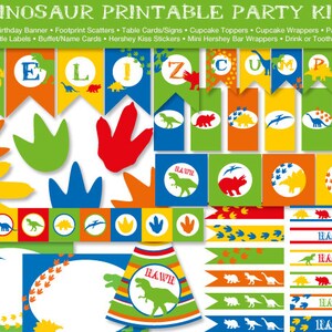 FELIZ CUMPLEAÑOS!, Dinosaur Printable Party Kit, Instant Download