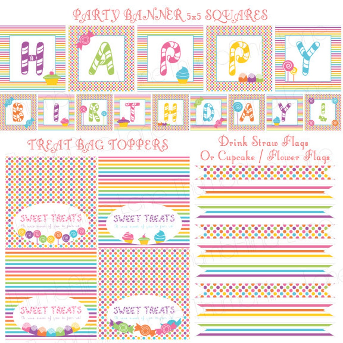Sweet Shop Candy Land Printable Party Kit, Instant Download - Birthday ...