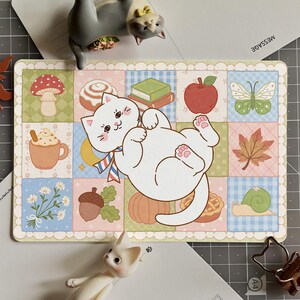 Postkarte mit Patchwork-Katzenmotiv – Schneckenpost – Postcrossing