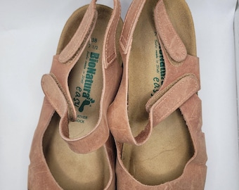 BioNatura Solo Made in Italy Closed Toe Clogs Kick On Sandals Brown Size 39/8