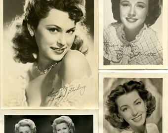 Hollywood Actresses, 8 Original Photographs, Not-So-Famous, Studio-Signed, 1940s, Instant Collection, Penny Singleton, Marsha Hunt+