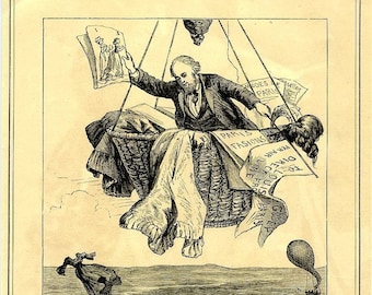 Hot Air Balloons, Aeronautics, Steampunk, One Free Antique Balloon Print, 3 Lithographs, 15 Illustrations, Renaud's Mechanical Bird c.1900
