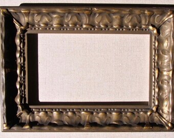 Antique Picture Frame, Gorgeous!, Metal Leaf, Finished Corners, Thos W. Dunbar, Milwaukee, Wisconsin, c.1915, Original Label