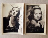 Donna Reed, Ann Southern, Vintage Photographs, Studio Signed, Sepia Tone, c. 1945, Excellent Portraits
