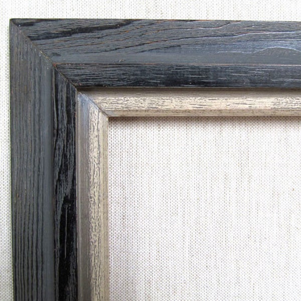 Mid-Century, 1950s, Atomic, Grey & Ivory, Solid Wood, Vintage Picture Frame, Horizontal or Vertical, Very Solid and Sturdy