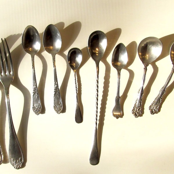 Vintage Flatware, Silverplate, 9 Pieces, WM Rogers, Niagara, Wallace, Ritz Carlton, Reneka,+