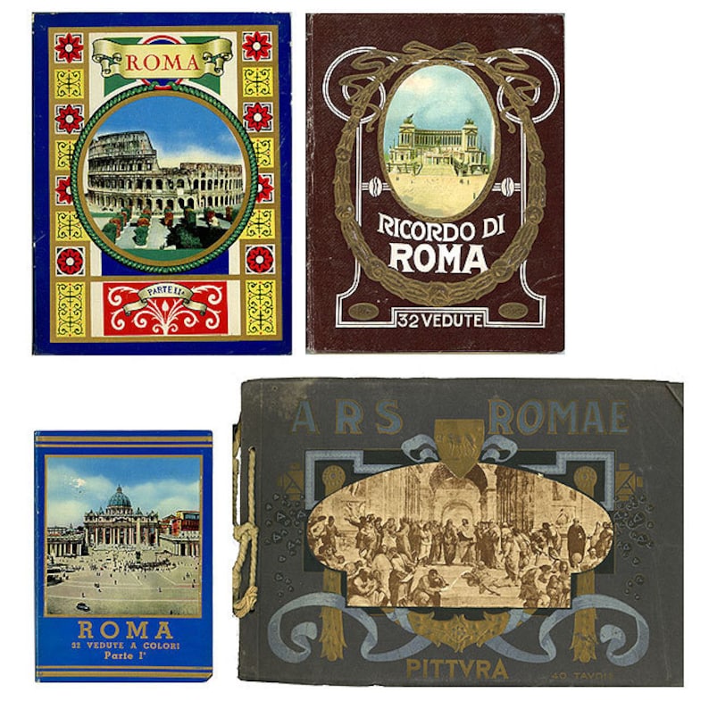 Extensive Instant Collection Rome Postcards Viewbooks Italy Superb Antique Rome Travel Souvenirs Photographs