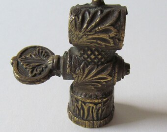 Steampunk! Genuine Teeny Tiny Cast, Brass Gas Jet, Antique, Beautiful Details, c.1870s, Gas Lighting Before Electricity, Paperweight?
