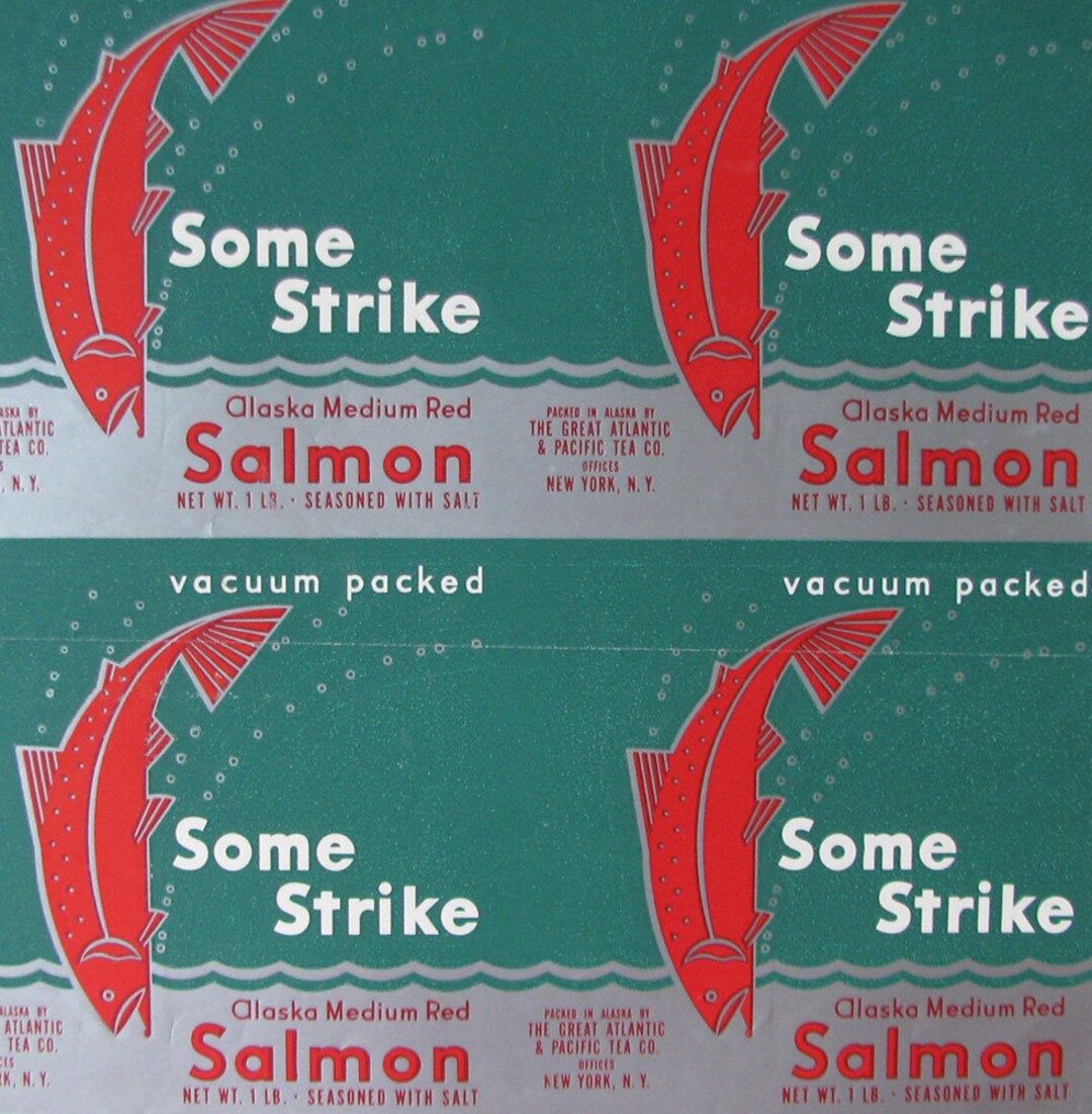 Salmon Labels Some Strike Vintage Alaska Original Pre-cut - Etsy