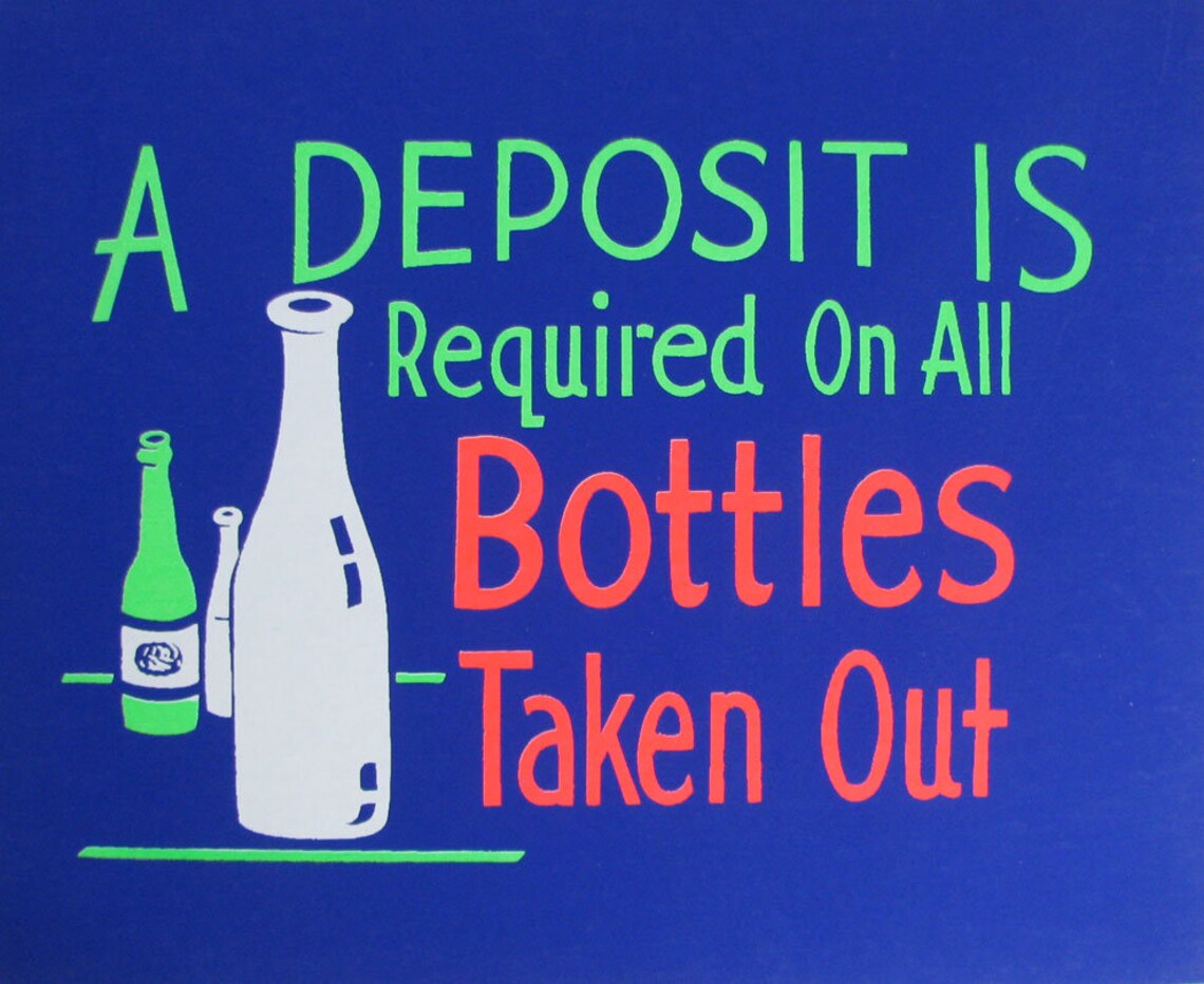 Vintage Sign Deposit Bottles Midcentury Silk Screen on Etsy