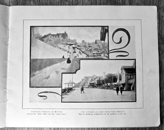 Québec, Historic Views, Antique, Souvenir Softbound Book, Wonderful B&W Images, c.1897-1912