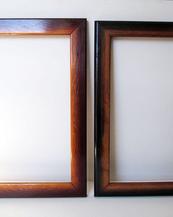 2 Rustic Oak Frames Vintage Large Two Toned Great For Etsy