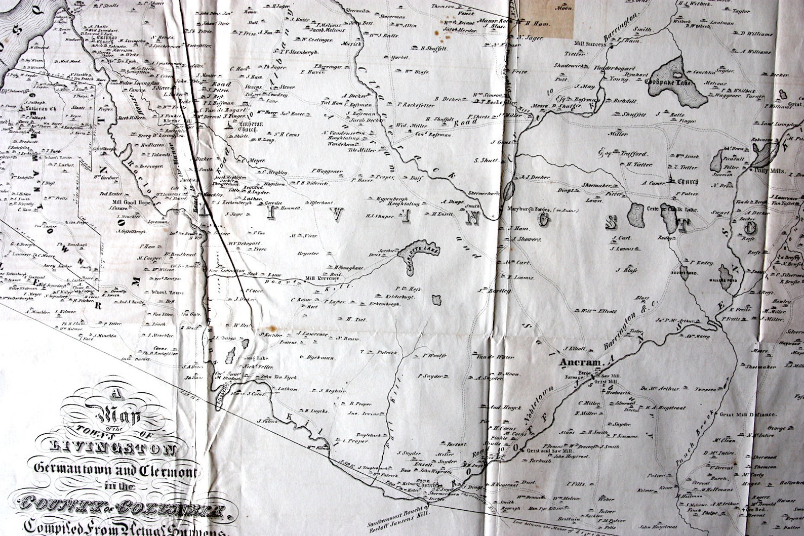 Columbia County NY State 1850 Splendid Antique Map Etsy