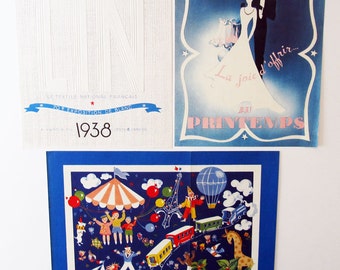 Paris, 1930s Advertising Pieces, 3 AU PRINTEMPS, Parisian Department Store, Great French Advertising