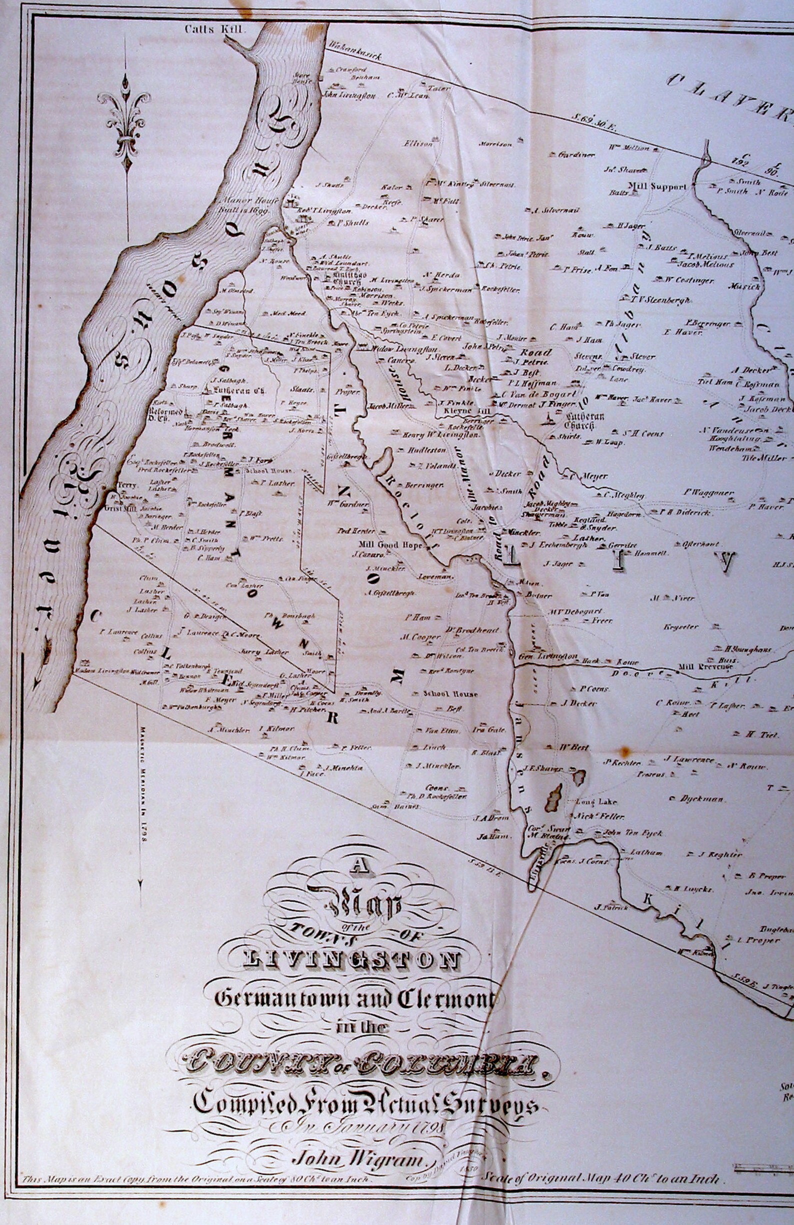 Columbia County NY State 1850 Splendid Antique Map Etsy