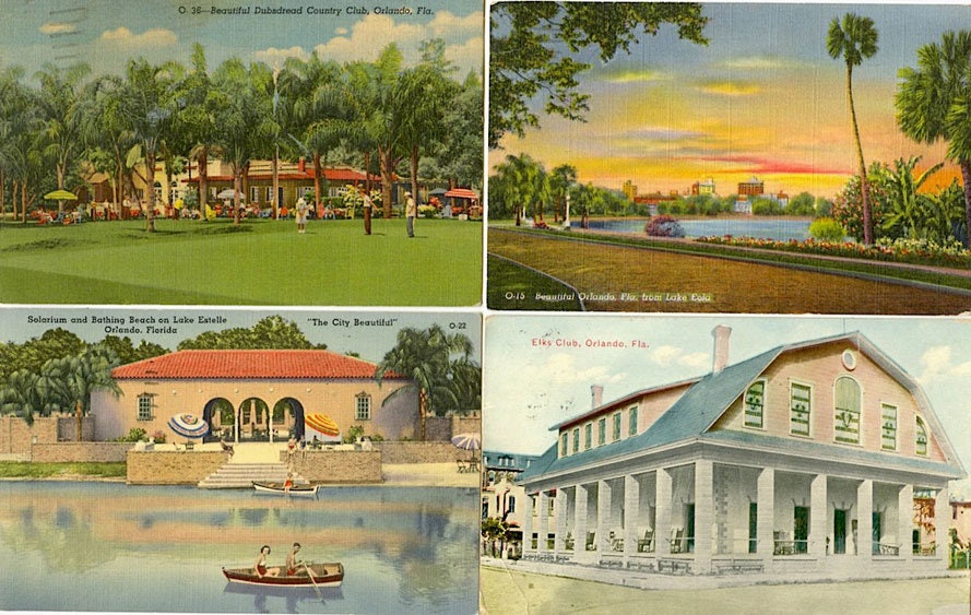 BEAUTIFUL ORLANDO FL FROM LAKE EOLA POSTCARD- 1947