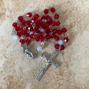 January/Garnet Birthstone Crystal Catholic Rosary