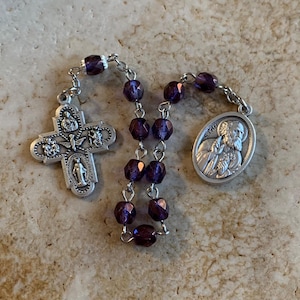St. Peter and St. Paul Purple/Blue Crystal Rosary